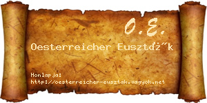 Oesterreicher Euszták névjegykártya